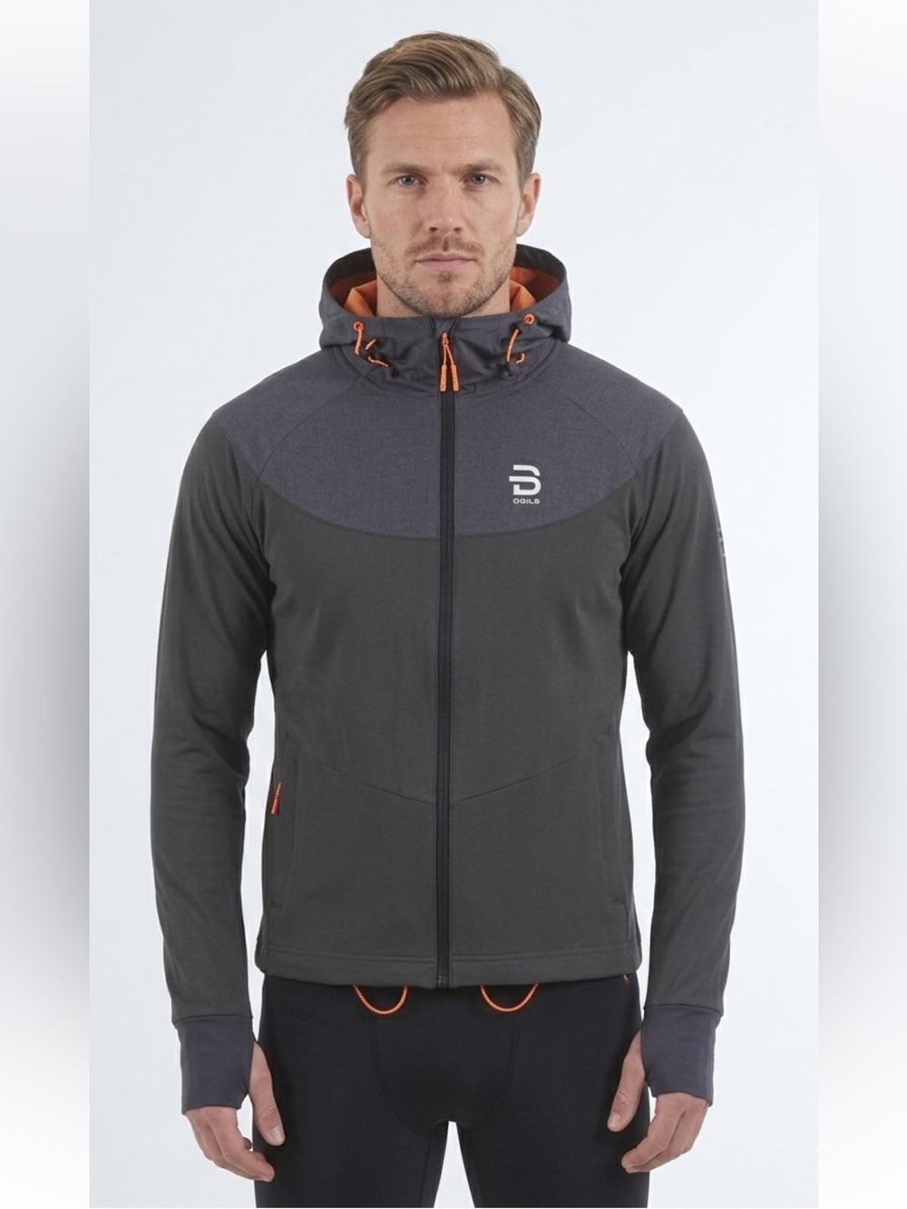 Bjorn Daehlie Gatineau Mens Jacket Gray Orange Technical Ski Running size L